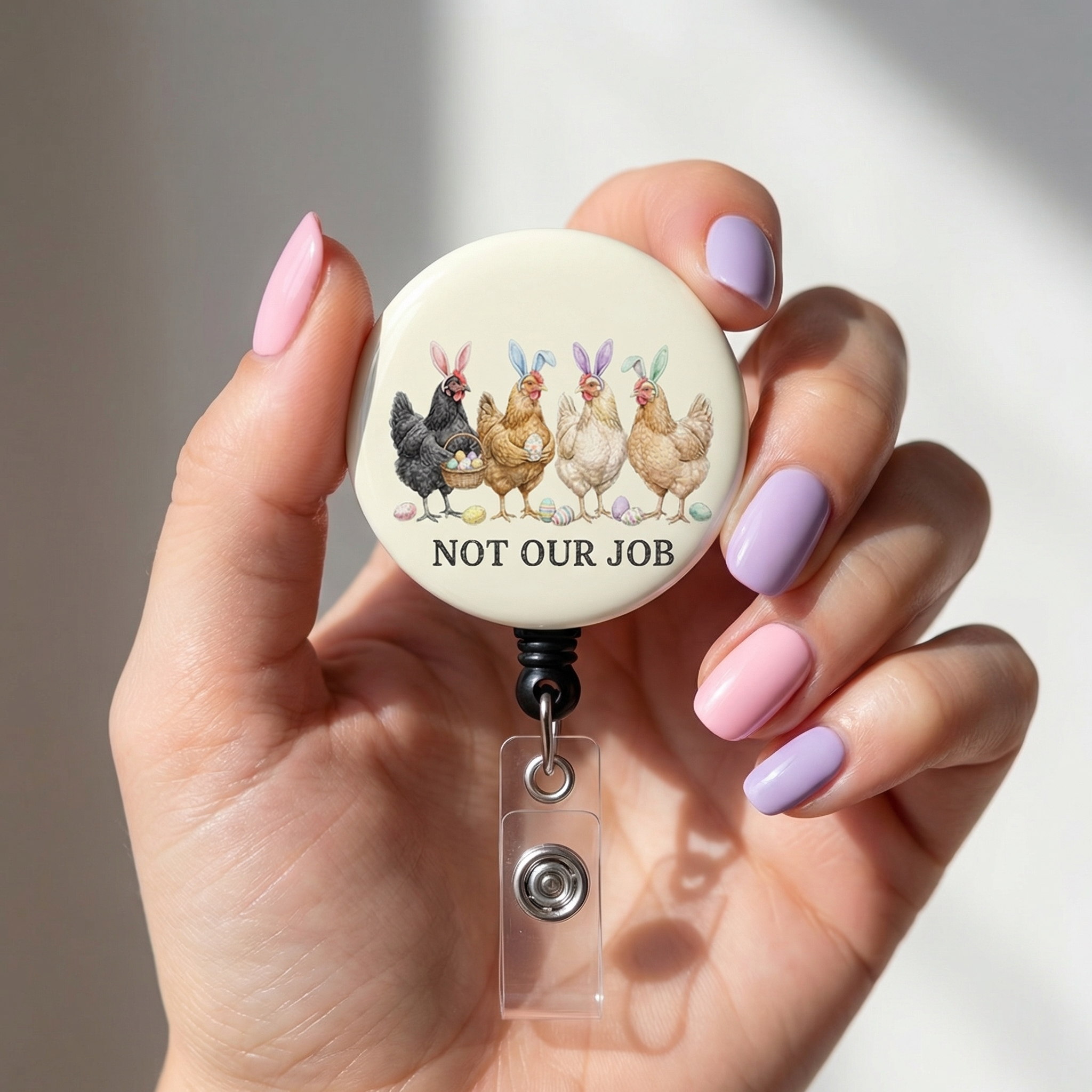 Egg-cellent Excuse Swapfinity Retractable ID Badge Reel - - Topperswap