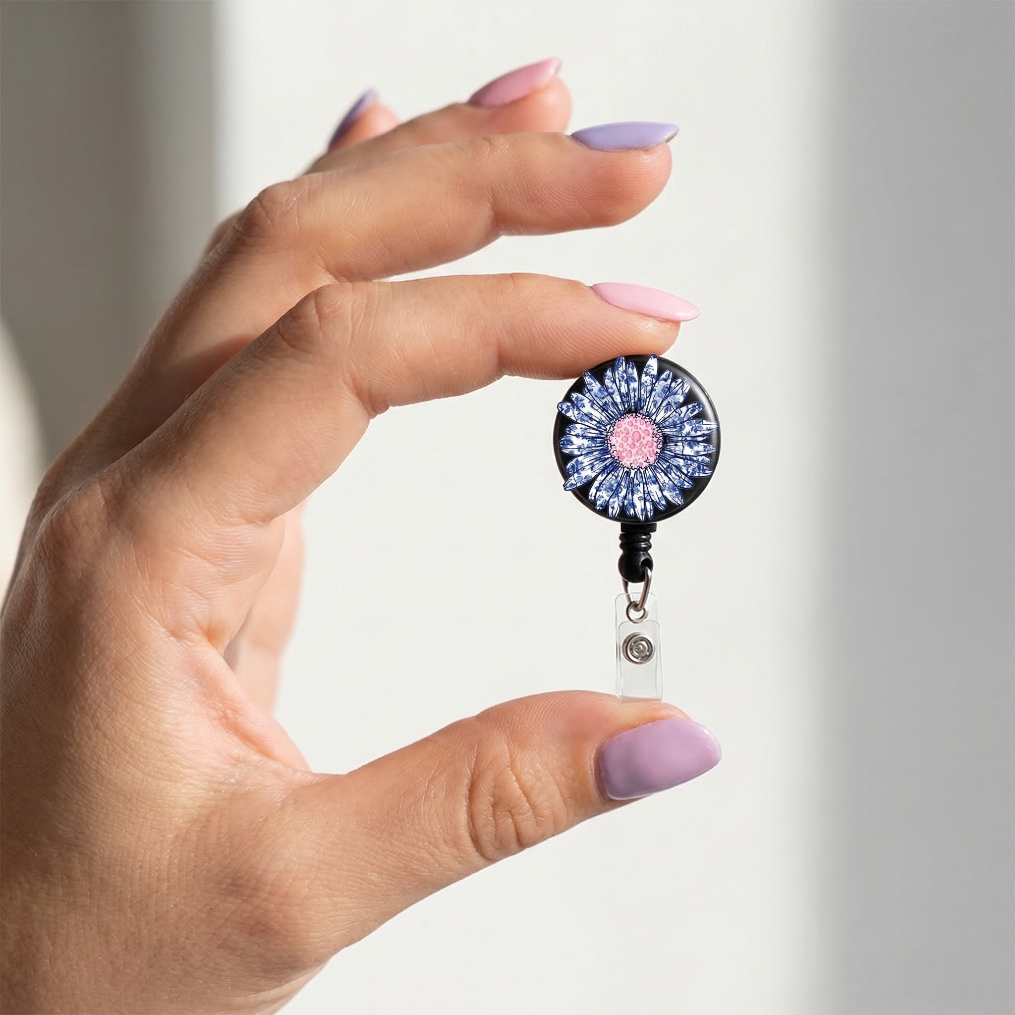 Floral Frenzy Queen Pop Topper Swapfinity Retractable ID Badge Reel - - Topperswap