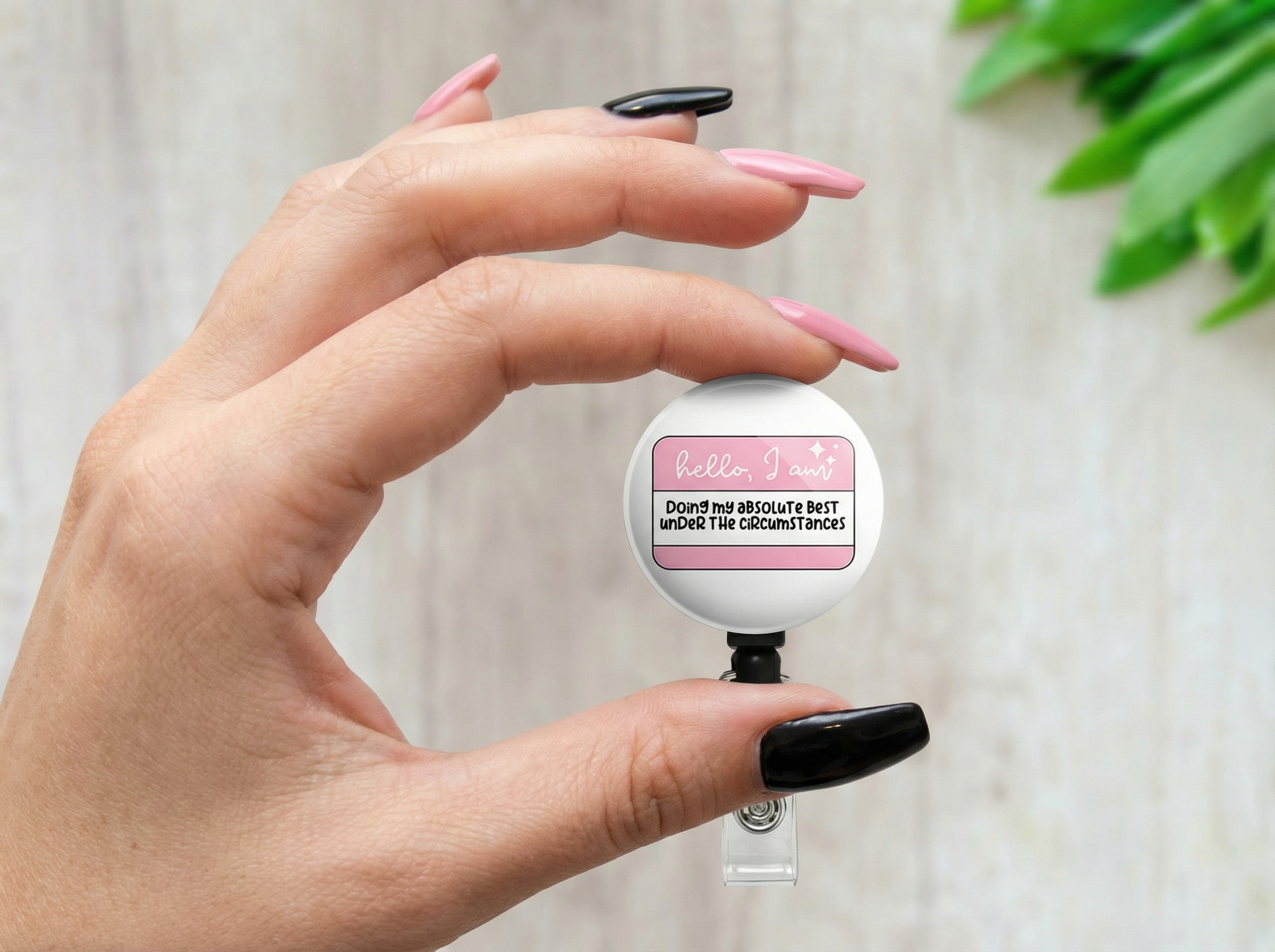 Doing My Best Hello Sticker Swapfinity Retractable ID Badge Reel - - Topperswap
