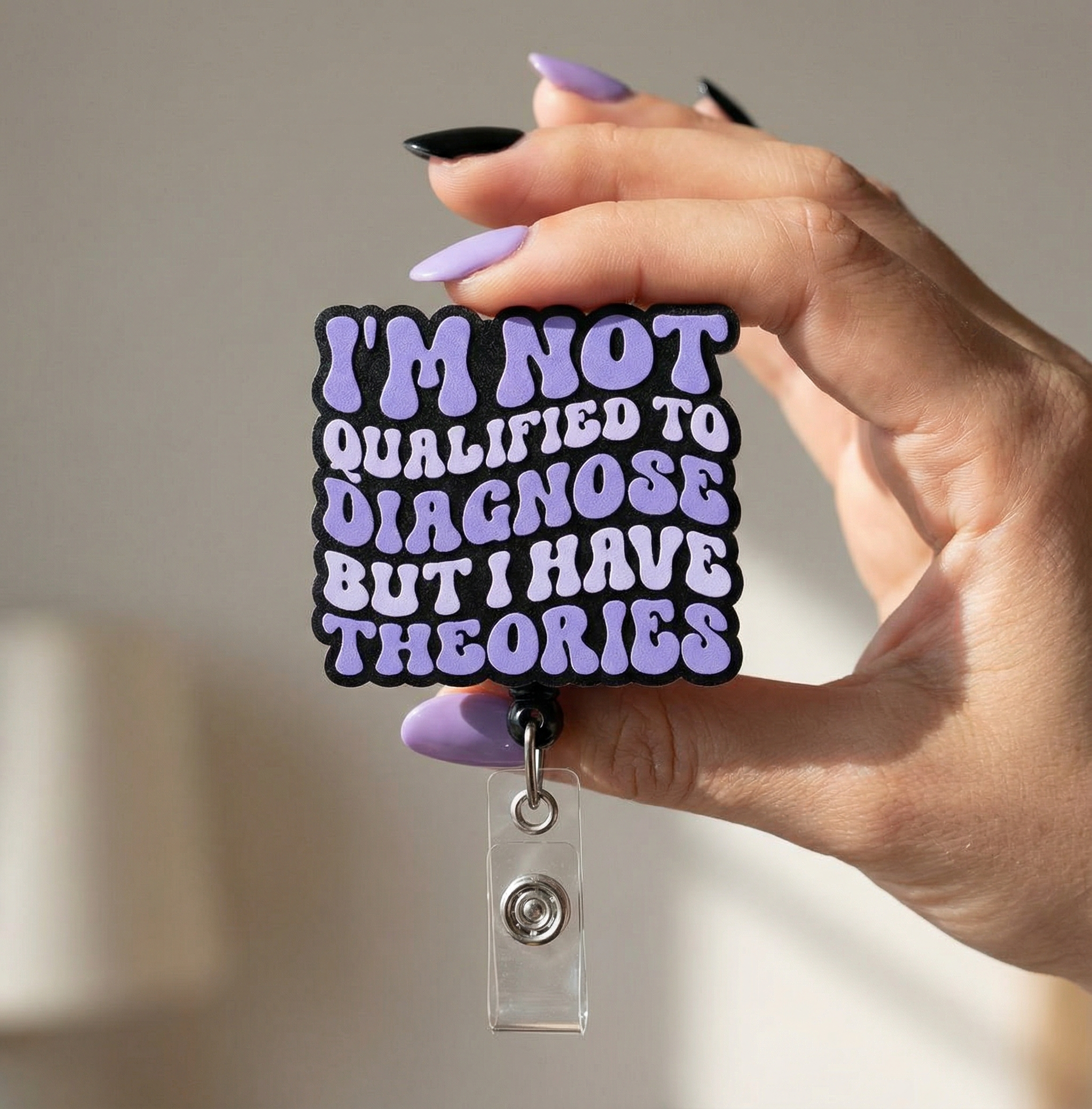 I'm Not Qualified to Diagnose Pop Topper Swapfinity Retractable ID Badge Reel - - Topperswap