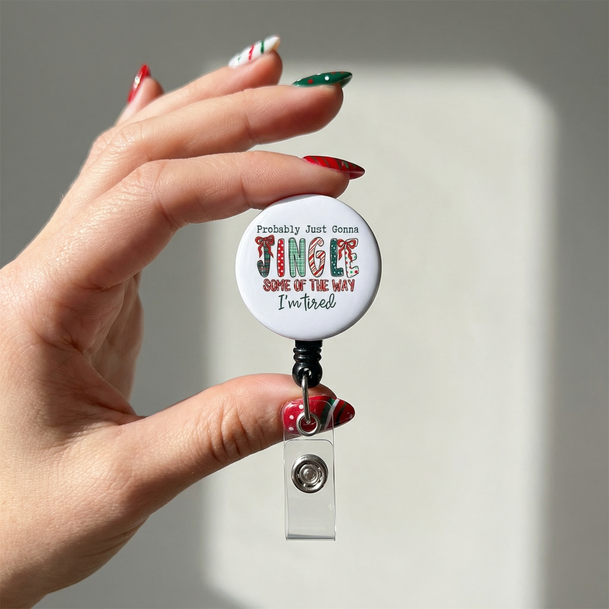 Holiday Hustle Swapfinity Retractable ID Badge Reel - - Topperswap