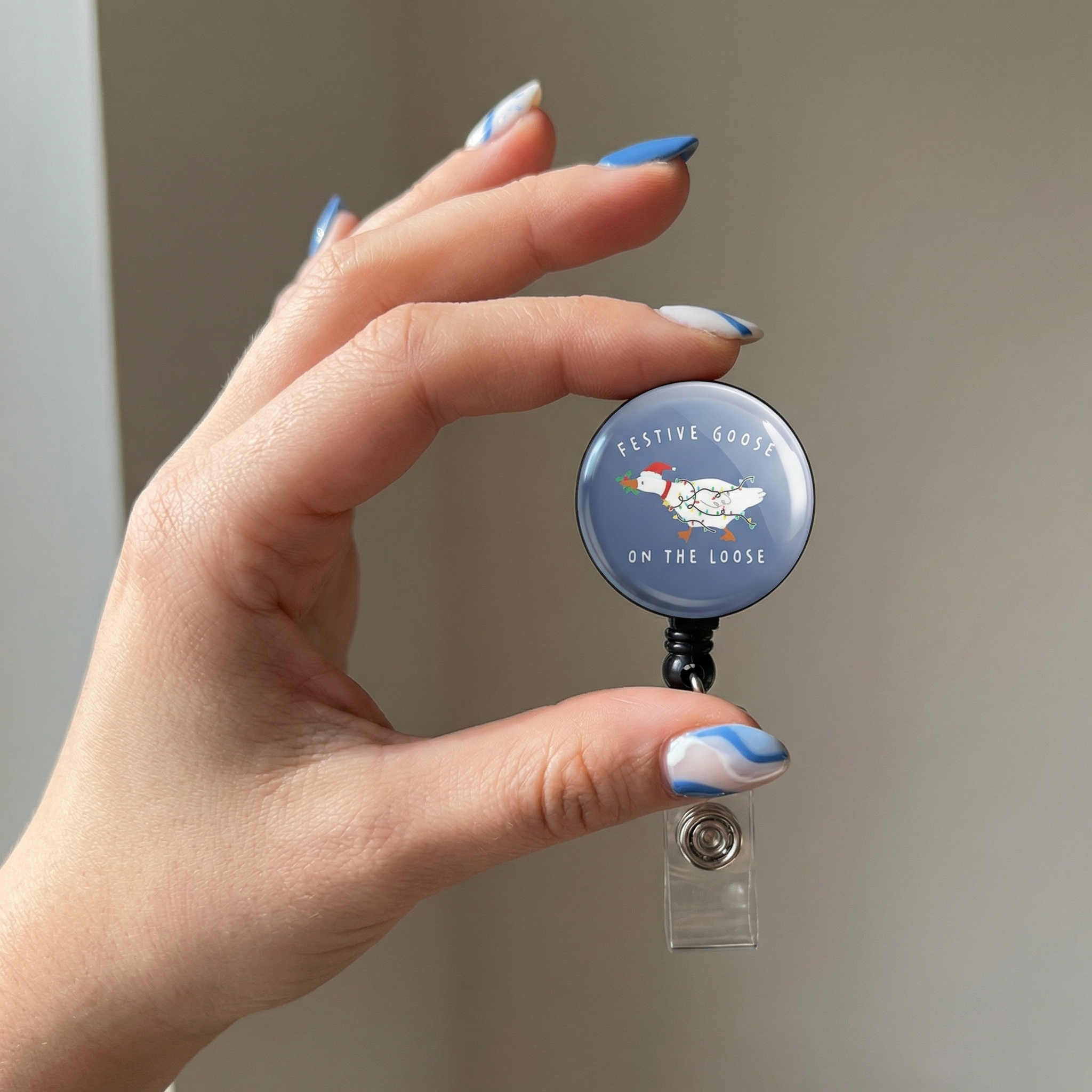 Festive Goose Swapfinity Retractable ID Badge Reel - - Topperswap