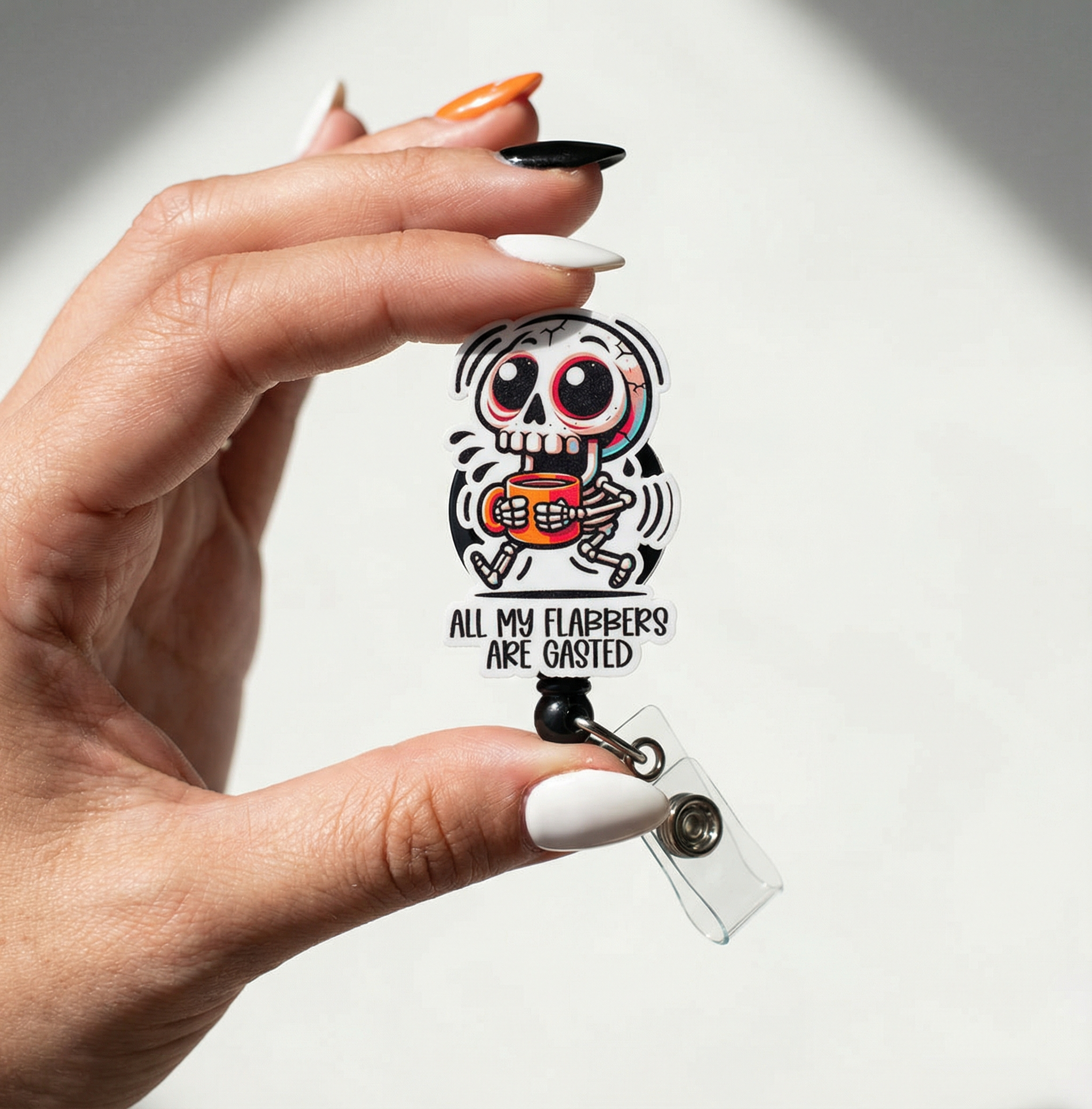 Flabber Gasted Pop Topper Swapfinity Retractable ID Badge Reel - - Topperswap