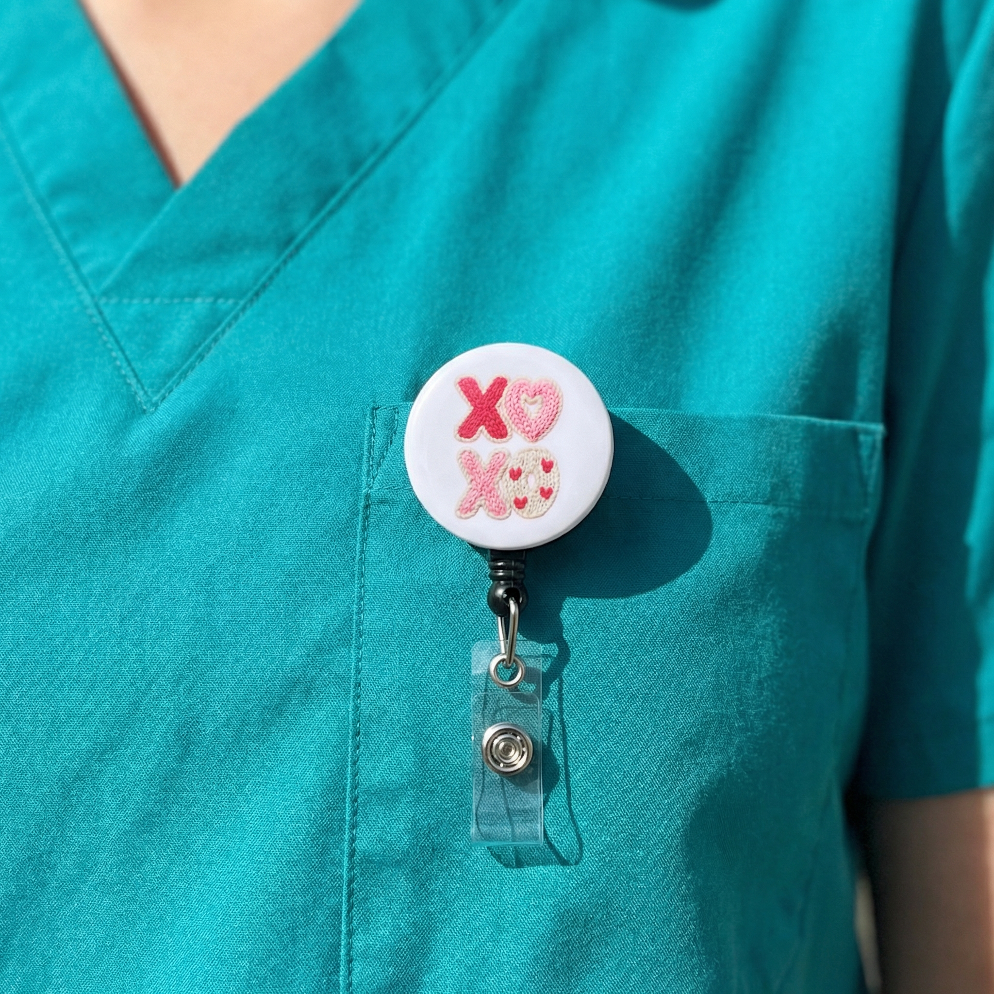 Hug & Kiss Swapfinity Retractable ID Badge Reel - - Topperswap