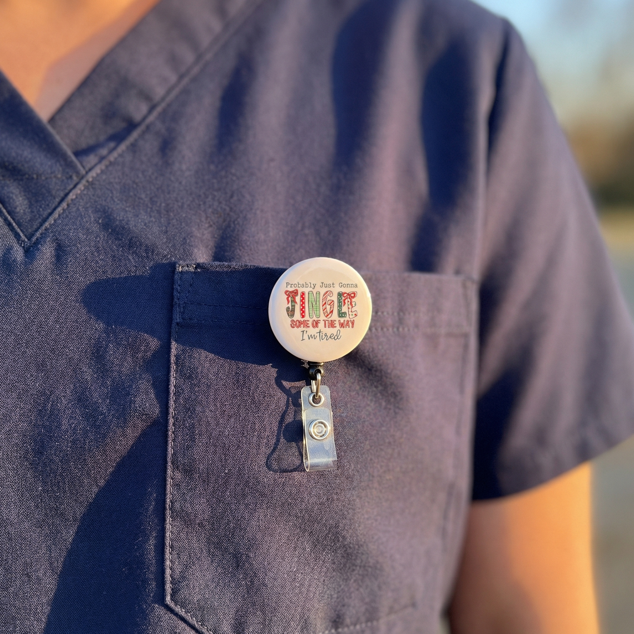 Holiday Hustle Swapfinity Retractable ID Badge Reel - - Topperswap