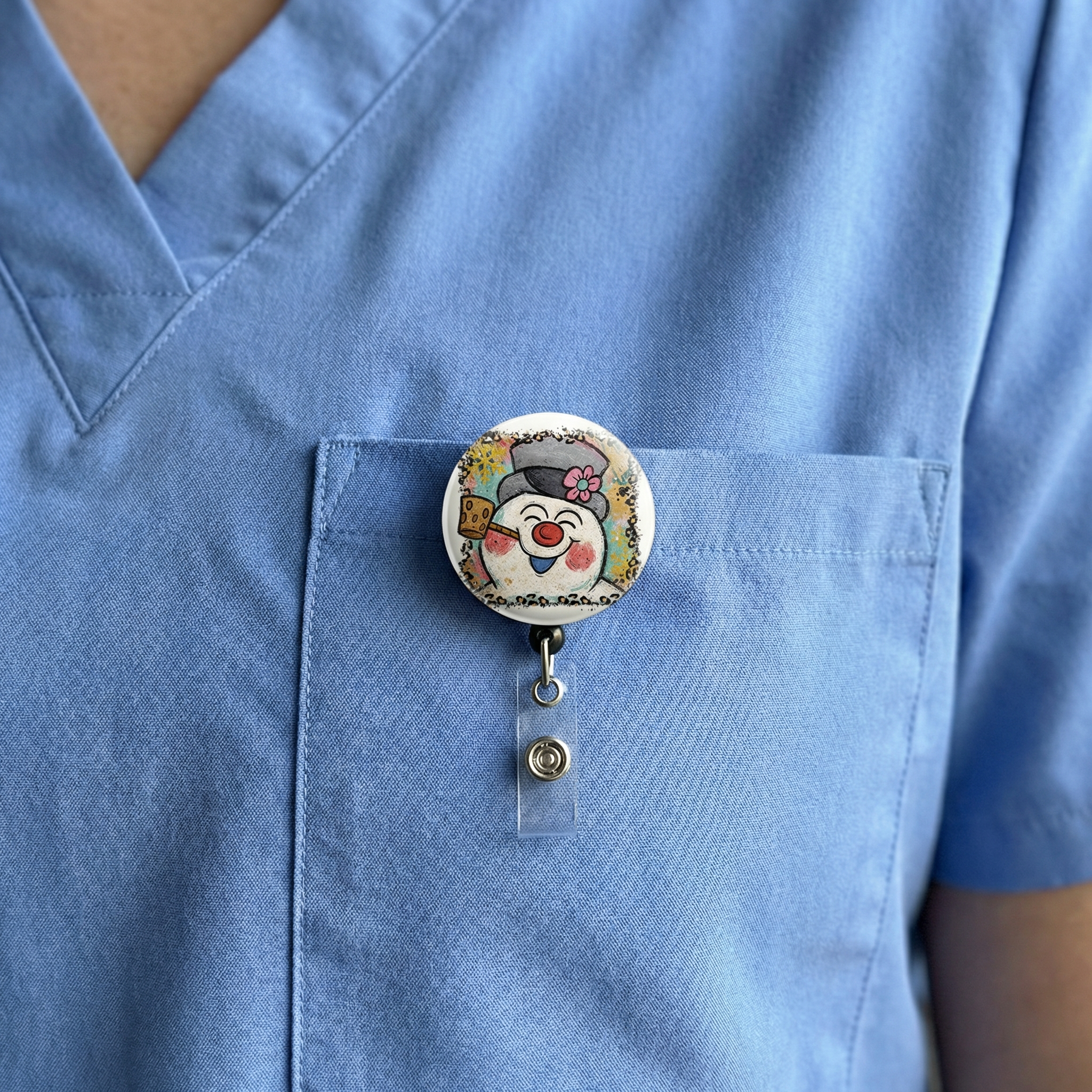 Frosty Fun Swapfinity Retractable ID Badge Reel - - Topperswap