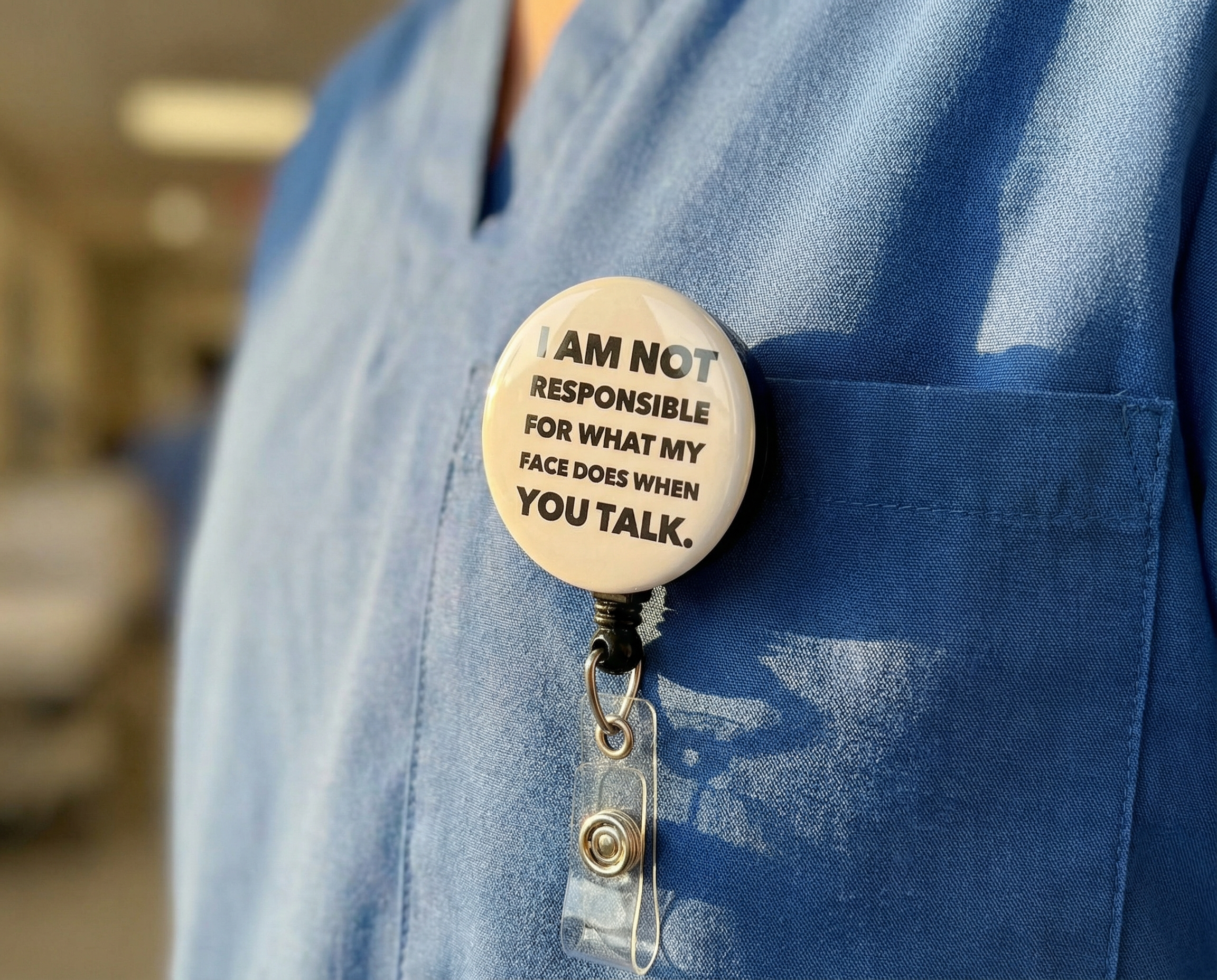 What My Face Does Retractable ID Badge Reel • Funny, Humor, Coffee, Sarcastic Gift • Swapfinity - - Topperswap