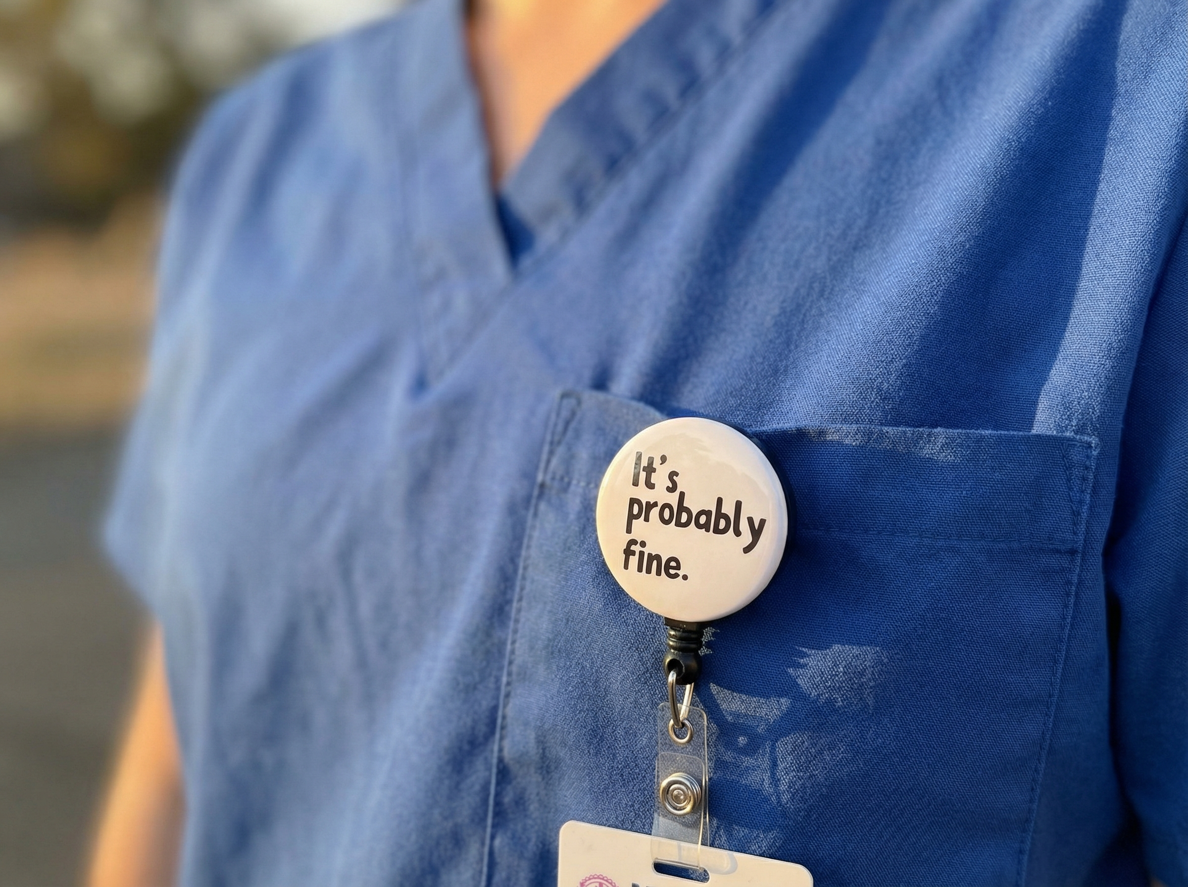 It's Probably Fine Retractable ID Badge Reel • Funny Nurse Badge Holder • Swapfinity - - Topperswap