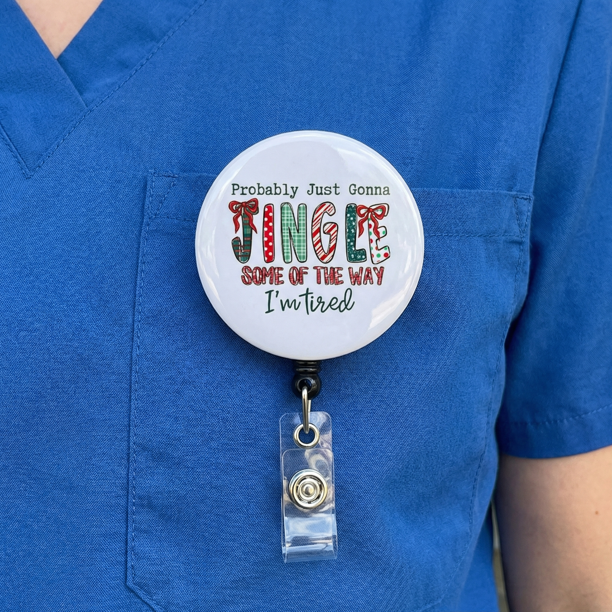 Holiday Hustle Swapfinity Retractable ID Badge Reel - - Topperswap