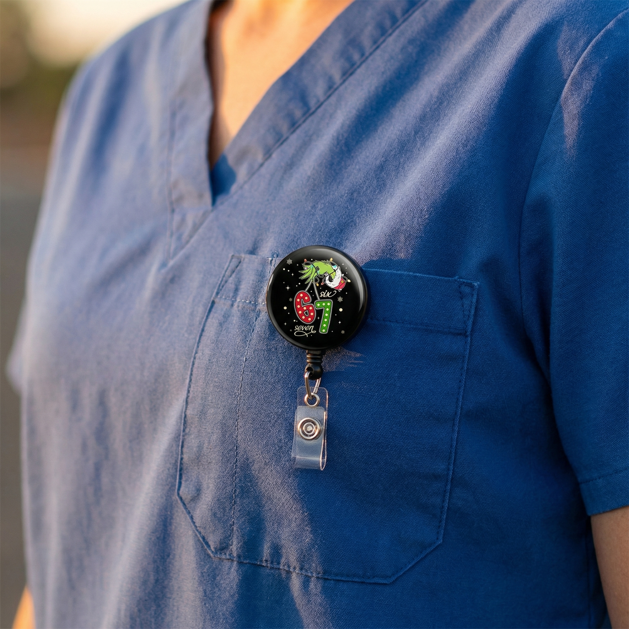 Grinchy Mischief Swapfinity Retractable ID Badge Reel - - Topperswap