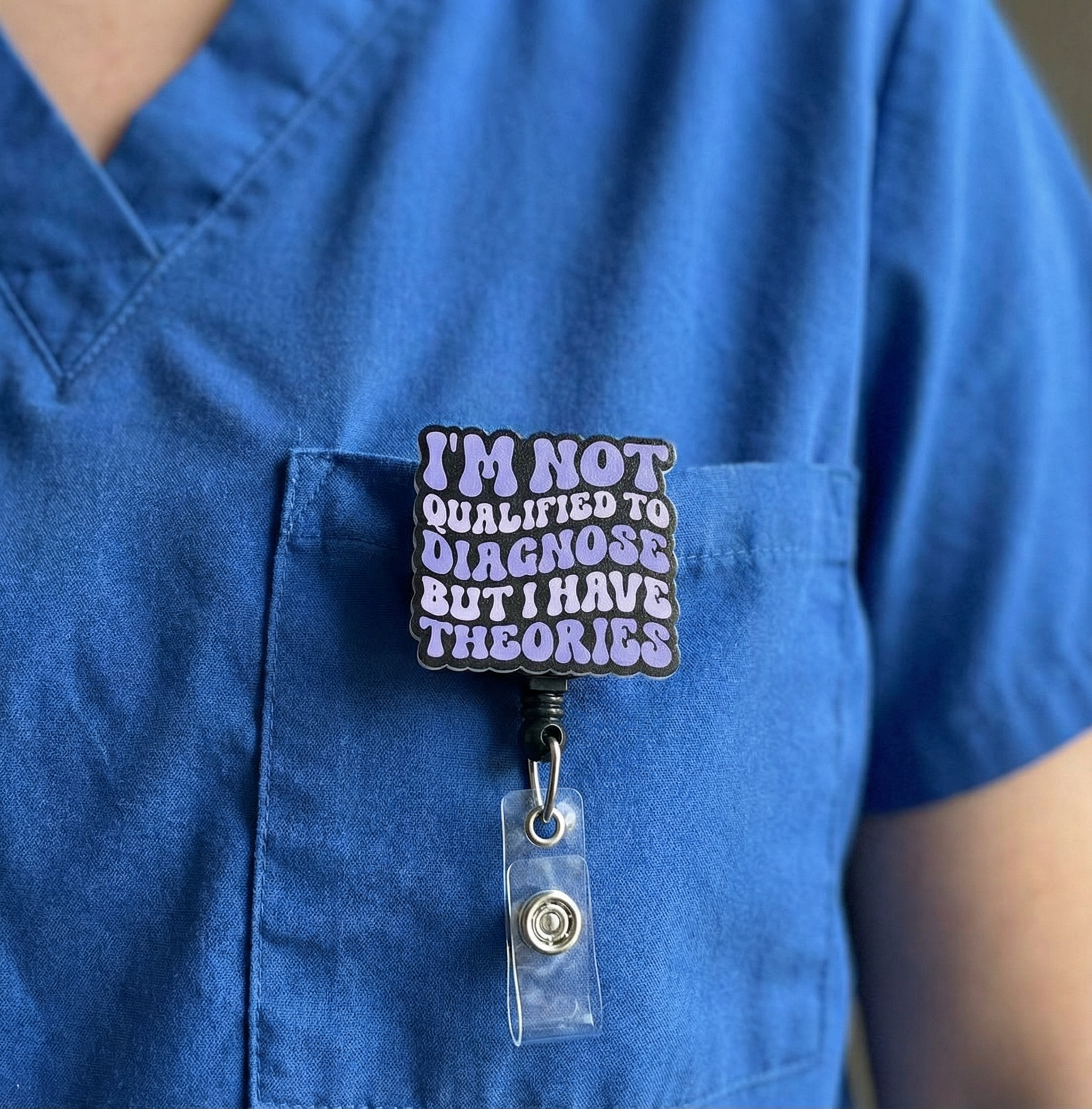 I'm Not Qualified to Diagnose Pop Topper Swapfinity Retractable ID Badge Reel - - Topperswap