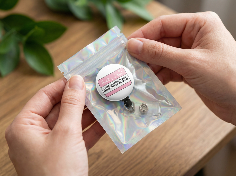 Doing My Best Hello Sticker Swapfinity Retractable ID Badge Reel - unboxing