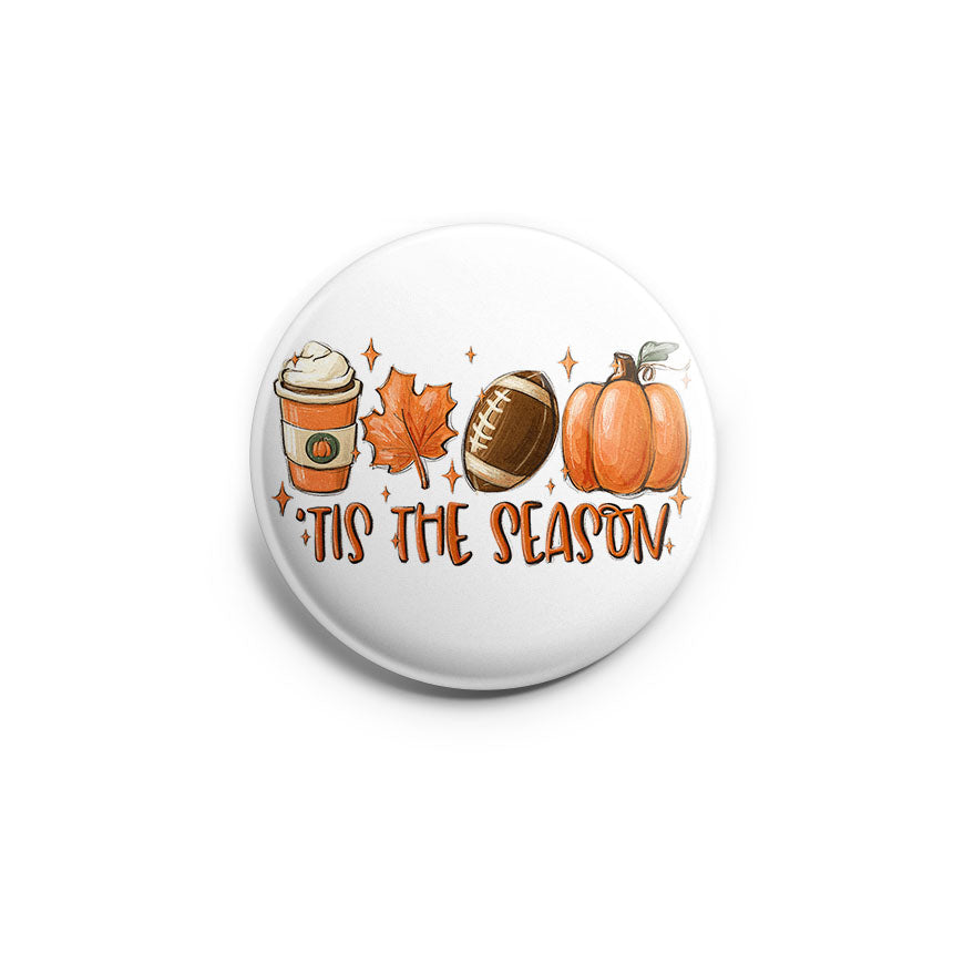 Tis The Season - Pumpkin Spice, Football, Fall Topper - Classic Shine - Topperswap