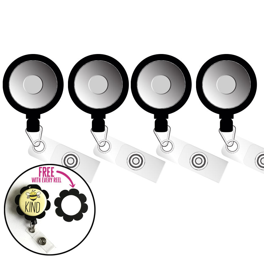 Swapfinity Badge Reels Bundle 4-Pack (Save 10%) - Alligator Clip / Black 4-Pack - Topperswap