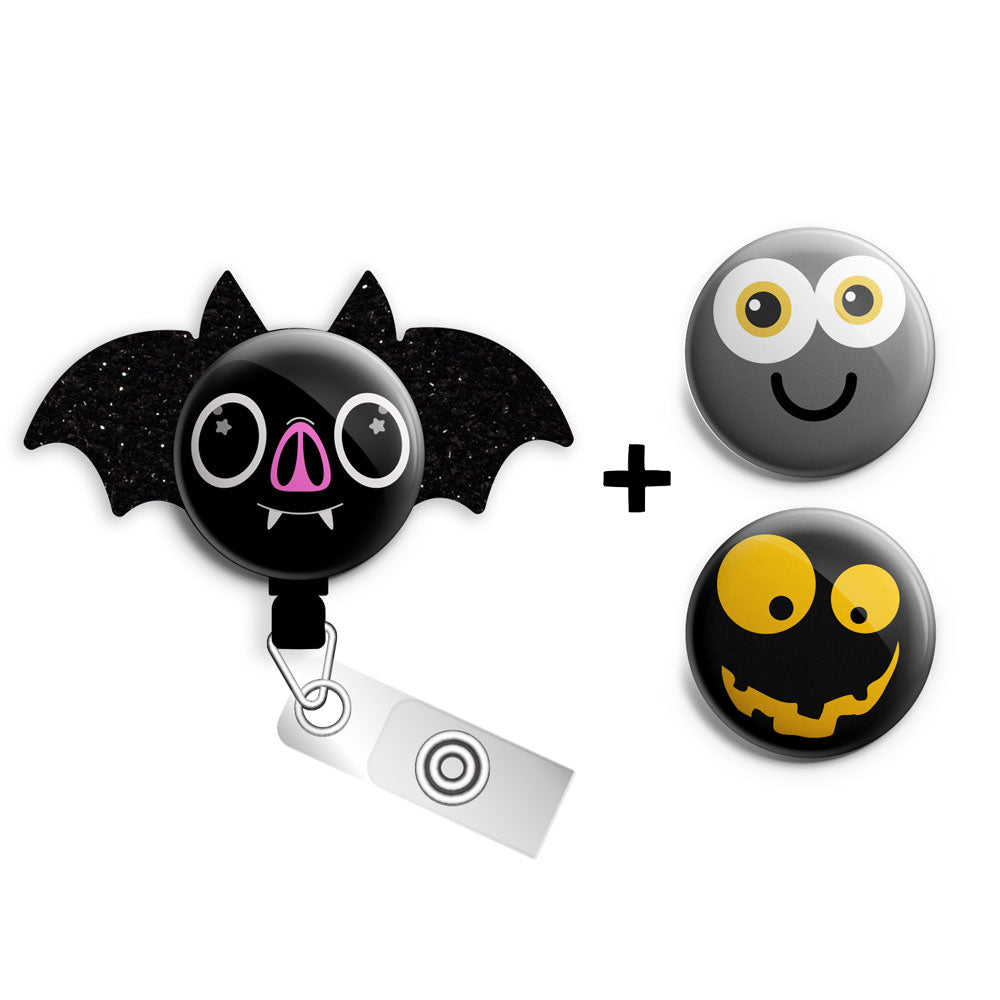 Batty Starter Bundle (Save 10%) • Halloween RN Gift, Bat Badge Reel,  Badge Holder • Swapfinity - Alligator Clip - Topperswap