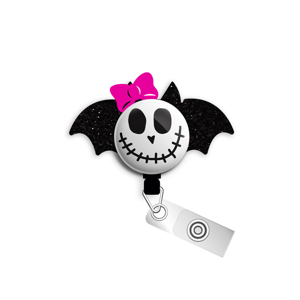 Skullina the Bat Starter Bundle (Save 5%) • Bat Skull Halloween Retractable Magnetic ID Badge Reel, ID Holder • Swapfinity - Alligator Clip - Topperswap