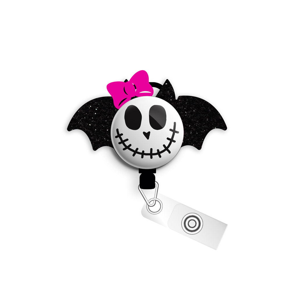 Skullina the Bat Starter Bundle (Save 5%) • Bat Skull Halloween Retractable Magnetic ID Badge Reel, ID Holder • Swapfinity - Slide Clip/Lanyard - Topperswap