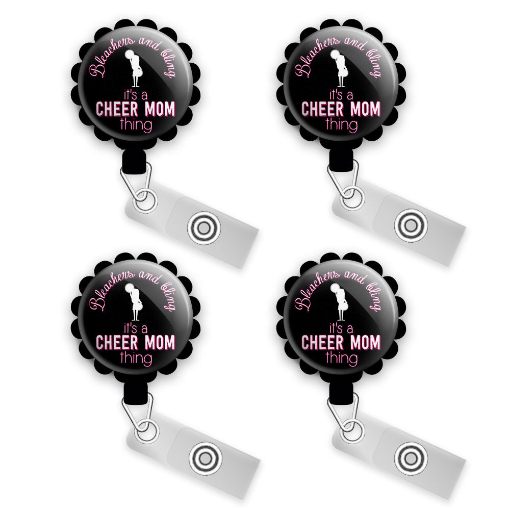 Cheer Mom Retractable ID Badge Reel