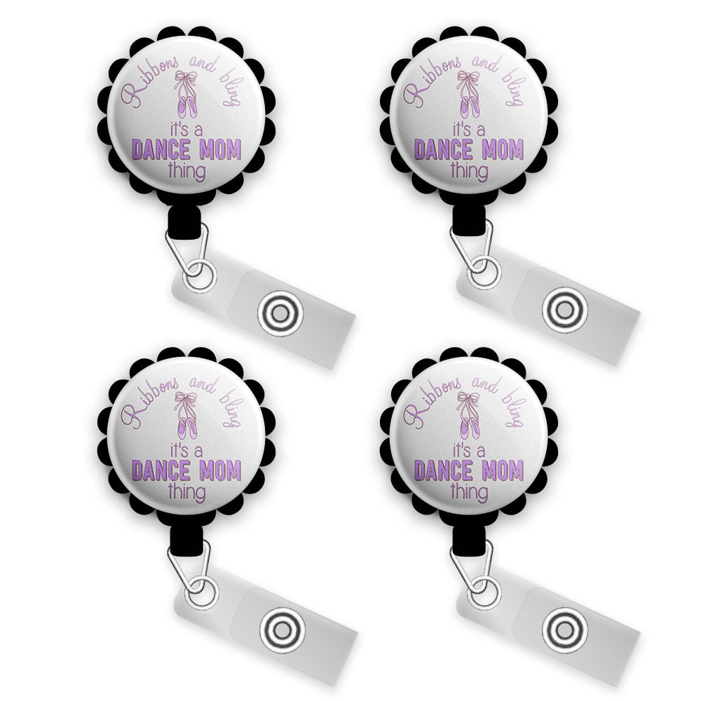 Personalized Retractable ID Badge Reels  Swappable Designs Tagged Dance  Mom - Topperswap