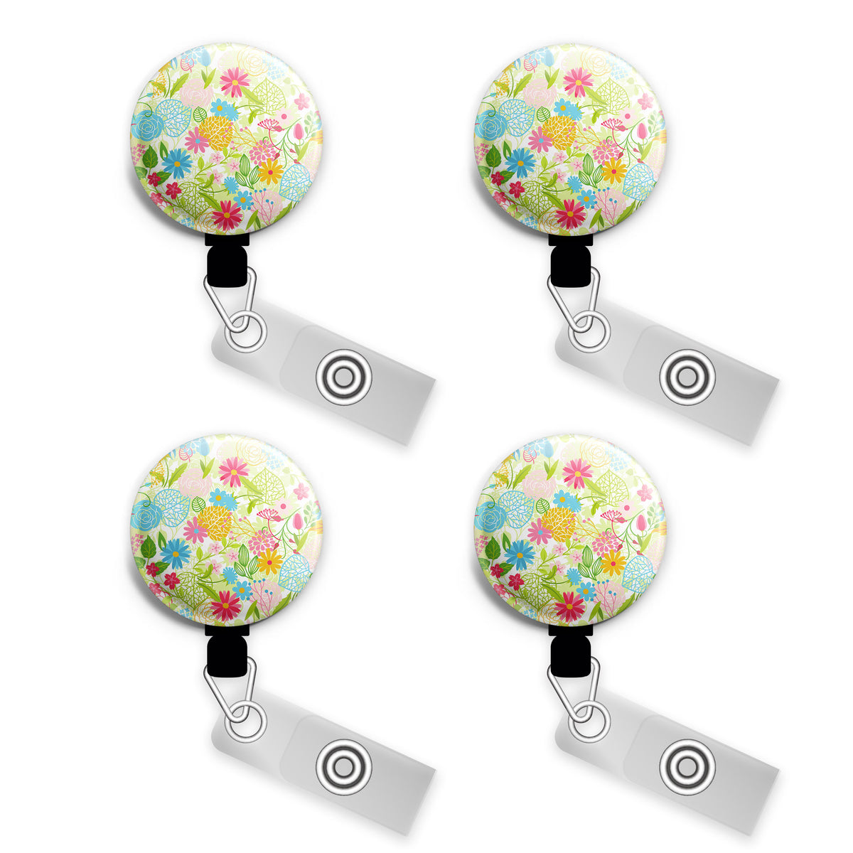 Make it Bloom Retractable ID Badge Reel • Spring Season Flower, Garden -  Topperswap