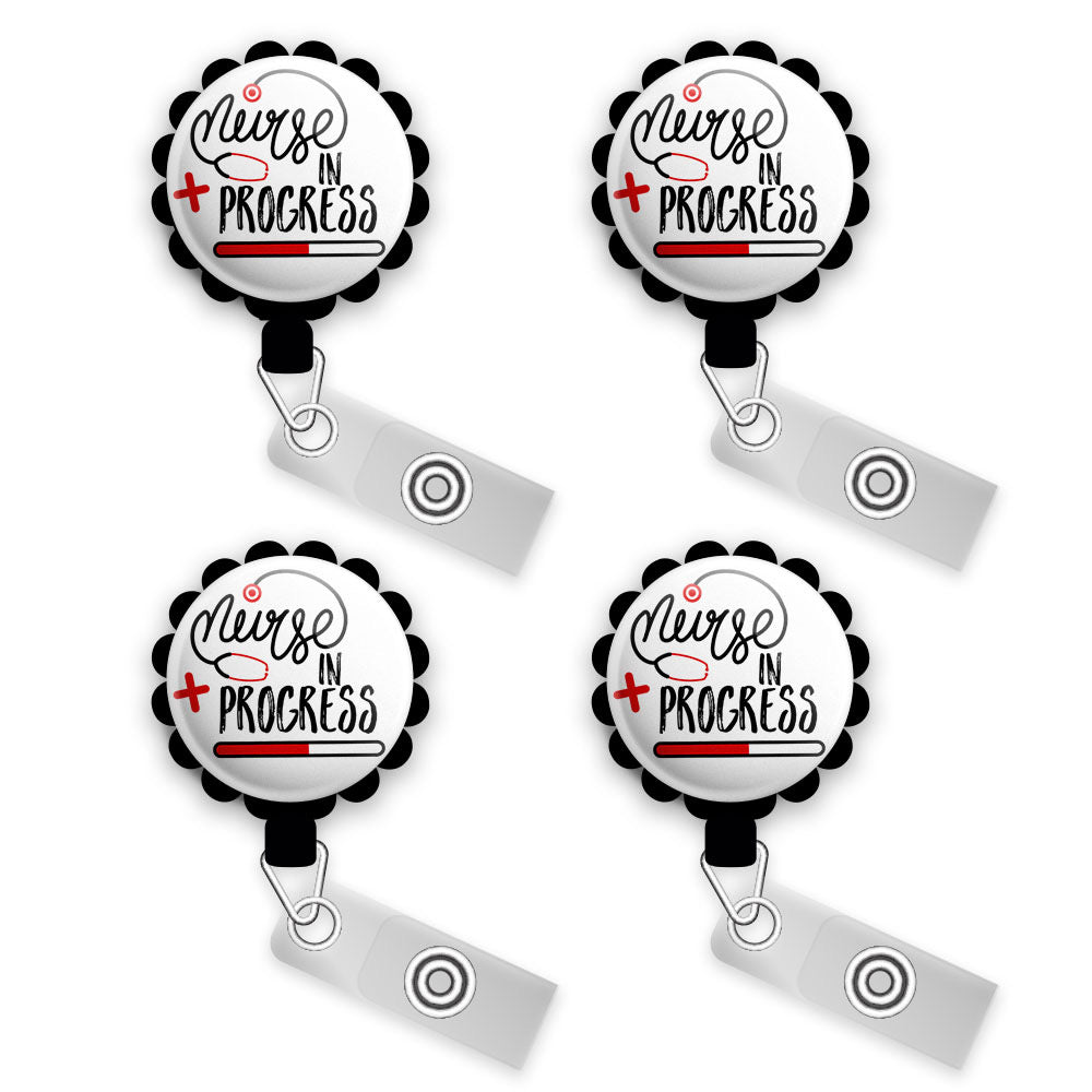 Nurse in Progress Retractable ID Badge Reel • Nursing Student