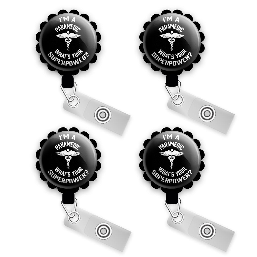 Paramedic Superpower Retractable ID Badge Reel • Gift for Paramedic, E -  Topperswap