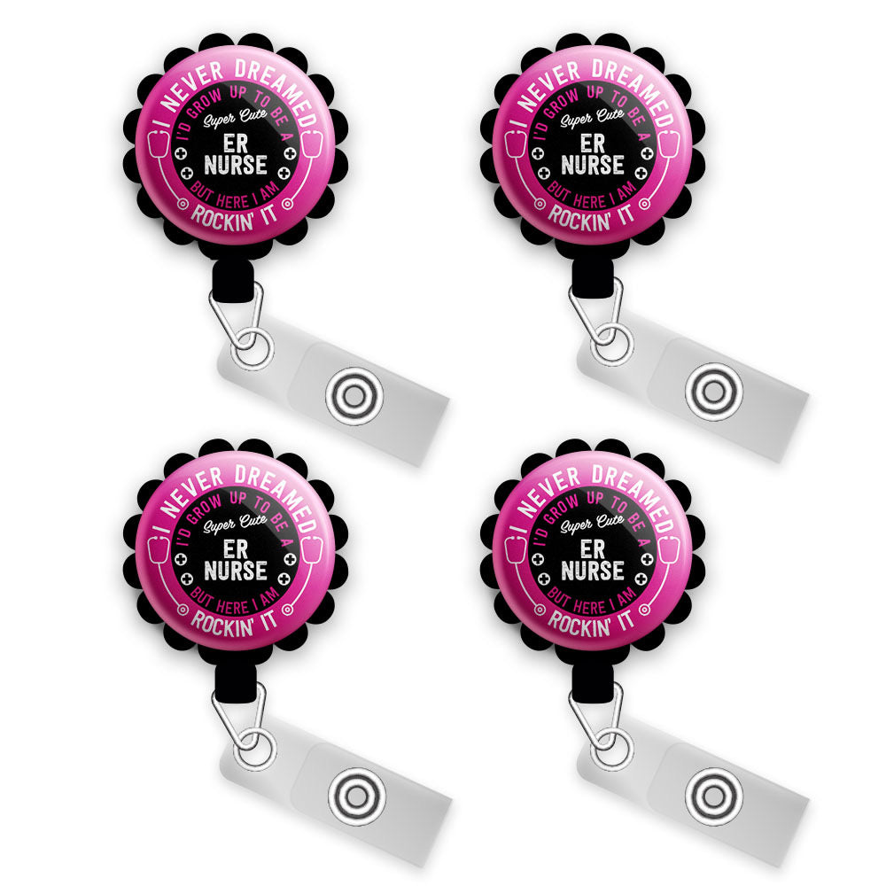 Schoolyardsnacksnursing Badge Reel 5-pack - Retractable Id Holder Keychain  For Nurses