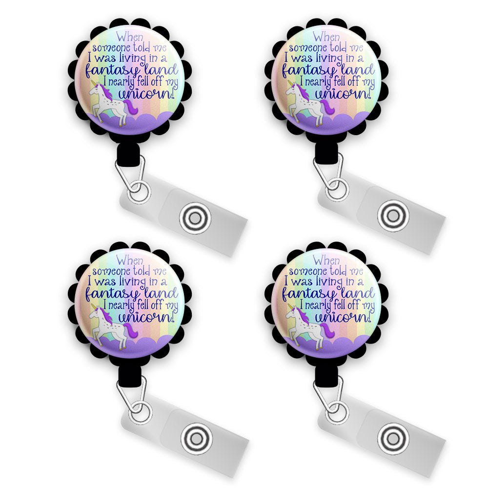 Fantasy Land Unicorn Quote Retractable ID Badge Reel • Personalized ID -  Topperswap