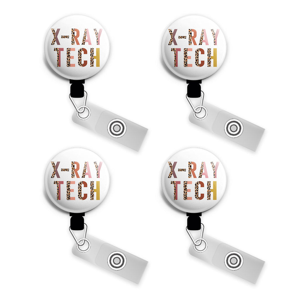 X-Ray Technologist Reflection Retractable ID Badge Reel • X-Ray Technologist Reflection Badge Holder • Swapfinity Gator 4pk |Save 10% / Black