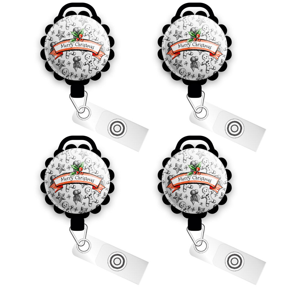Joyful Christmas Holiday Swappable Retractable ID Badge Reel • Custom -  Topperswap