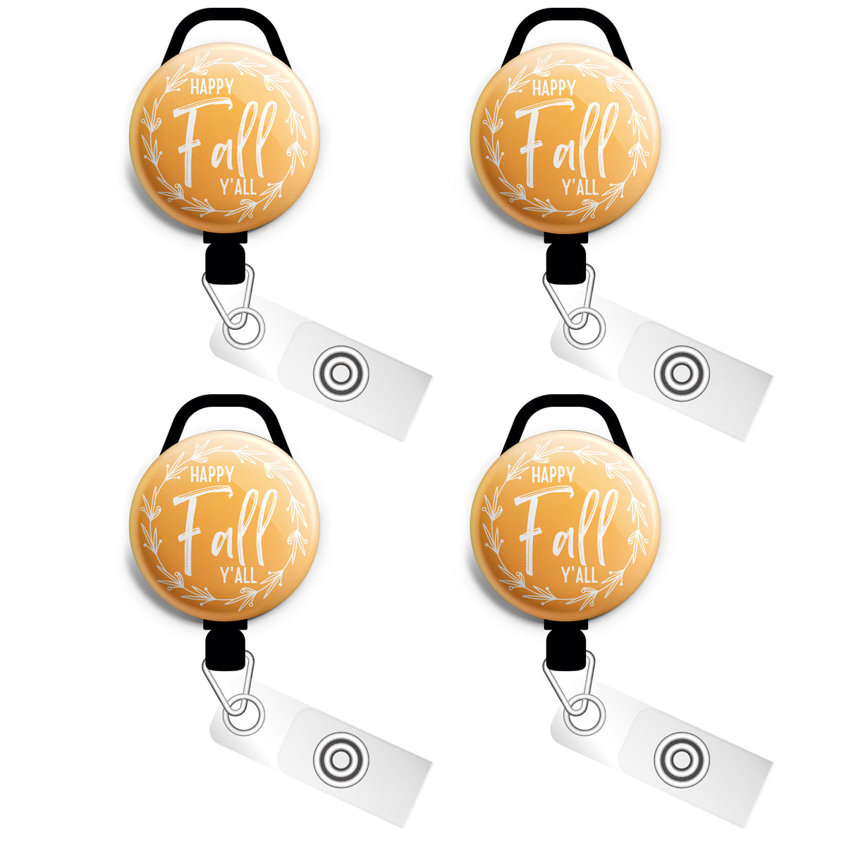 Happy Fall badge reel, pumpkin badge reel