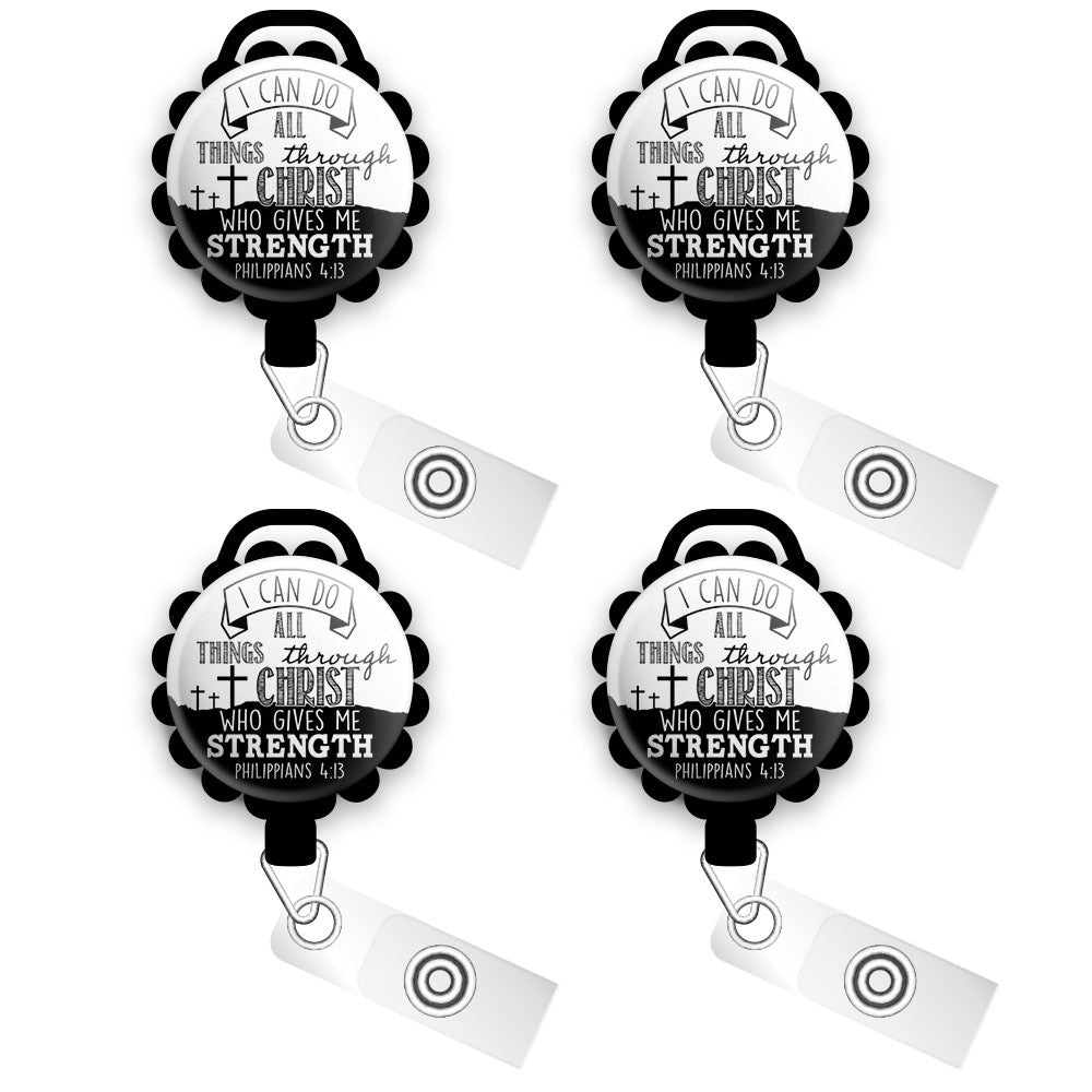 Personalized Retractable ID Badge Reels  Swappable Designs Tagged  Christian - Topperswap