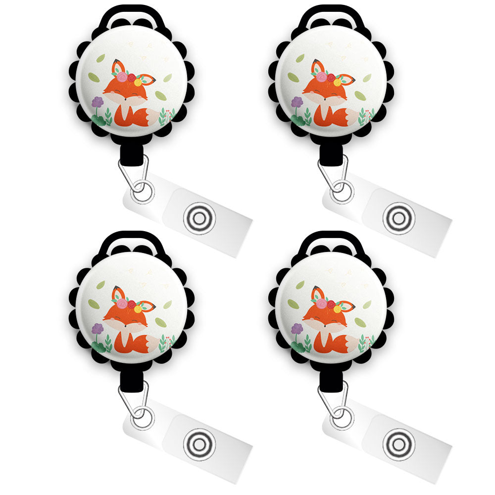 Butterfly Fox Retractable ID Badge Reel • Spring, Seasononal Badge Hol -  Topperswap