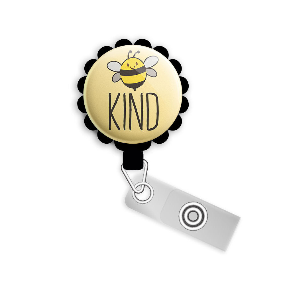 Bee Kind Retractable ID Badge Reel • Be Kind Pun Retractable ID Badge Reel • Nurse Gift Badge Holder • Swapfinity -  - Topperswap