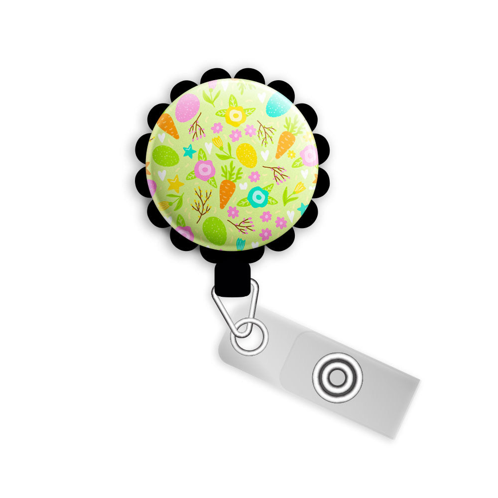 Spring Easter Spirit Retractable ID Badge Reel • Easter Badge Holder • Swapfinity