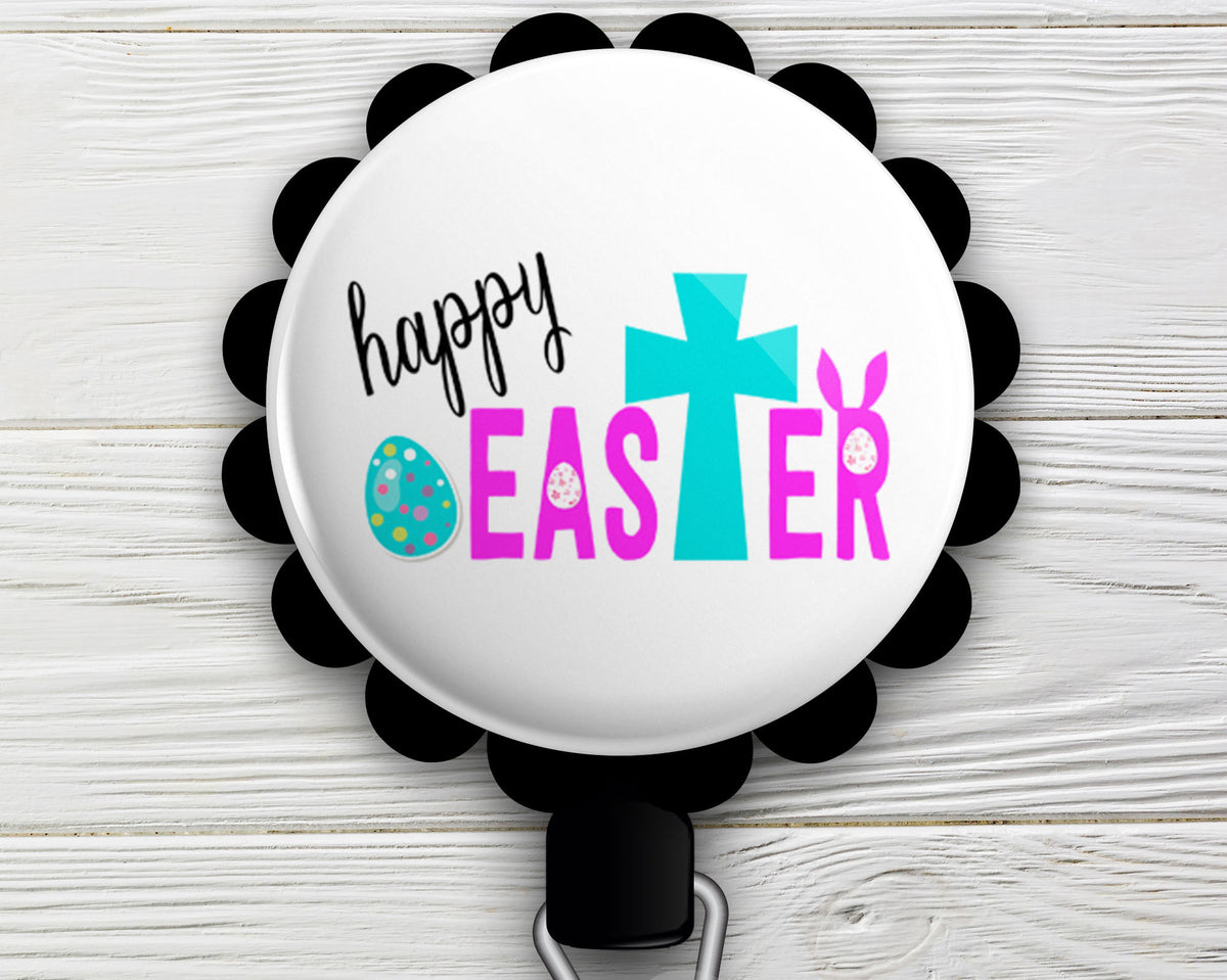 Festive Easter Bunny Retractable ID Badge Reel