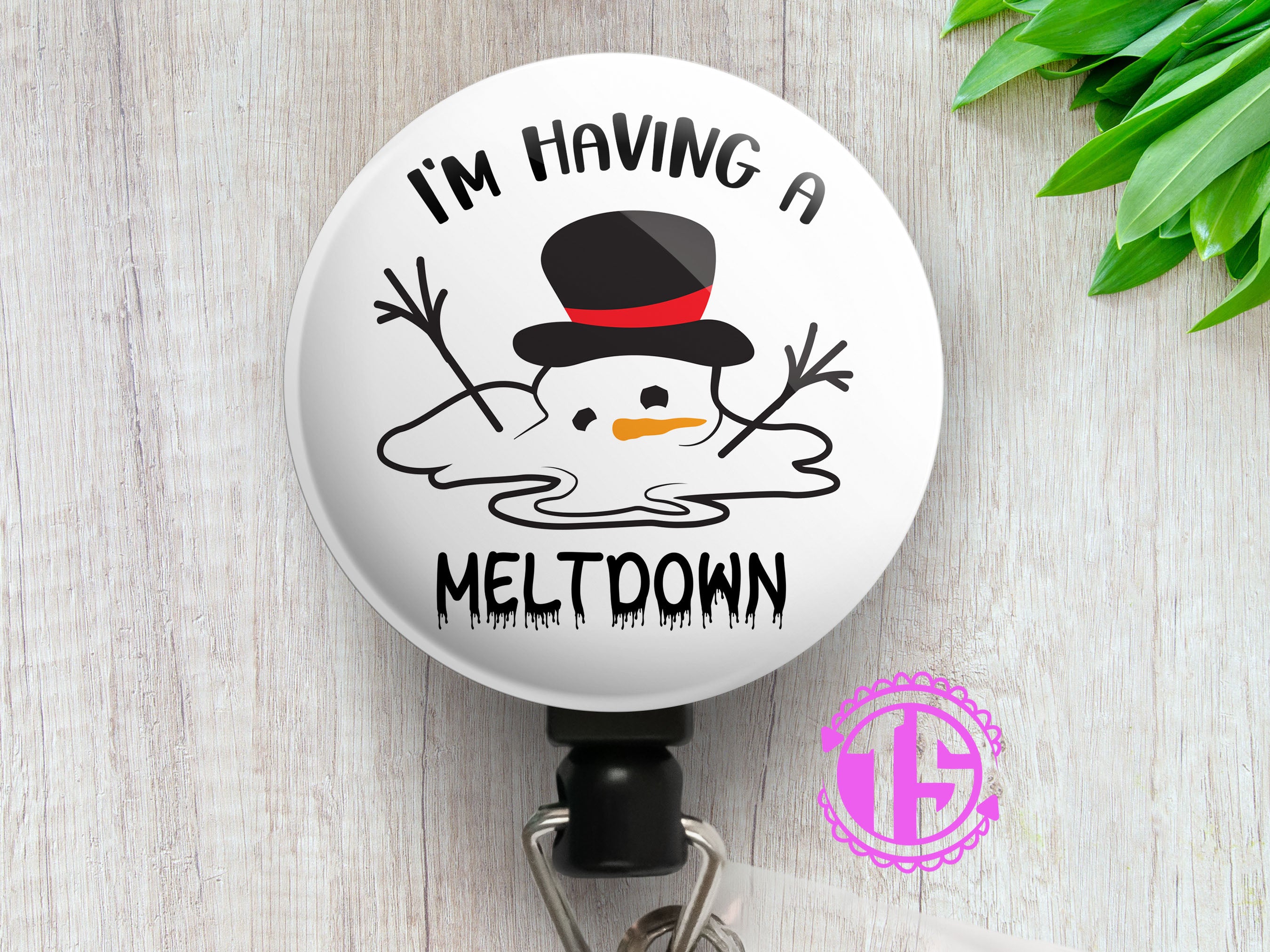 I'm Having a Meltdown ID Badge Reel • Winter Funny Badge Holder • Swapfinity - - Topperswap