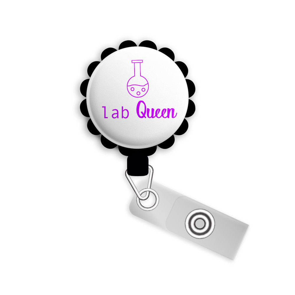 Lab Queen Retractable ID Badge Reel • Funny Lab Tech Gift • Custom