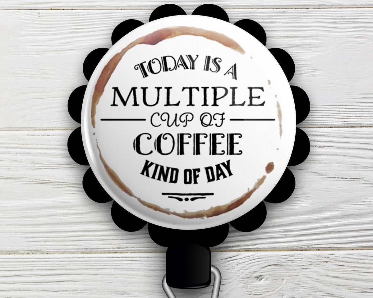 Today's Productivity Sponsored by Coffee Retractable ID Badge Reel • Funny, Humor, Coffee, Caffeine Gift • Swapfinity