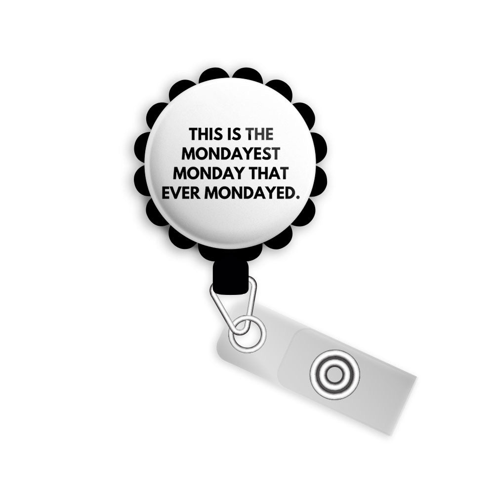 Mondayest Monday Retractable ID Badge Reel • Funny, Humor, Coffee, Sarcastic Gift • Swapfinity -  - Topperswap