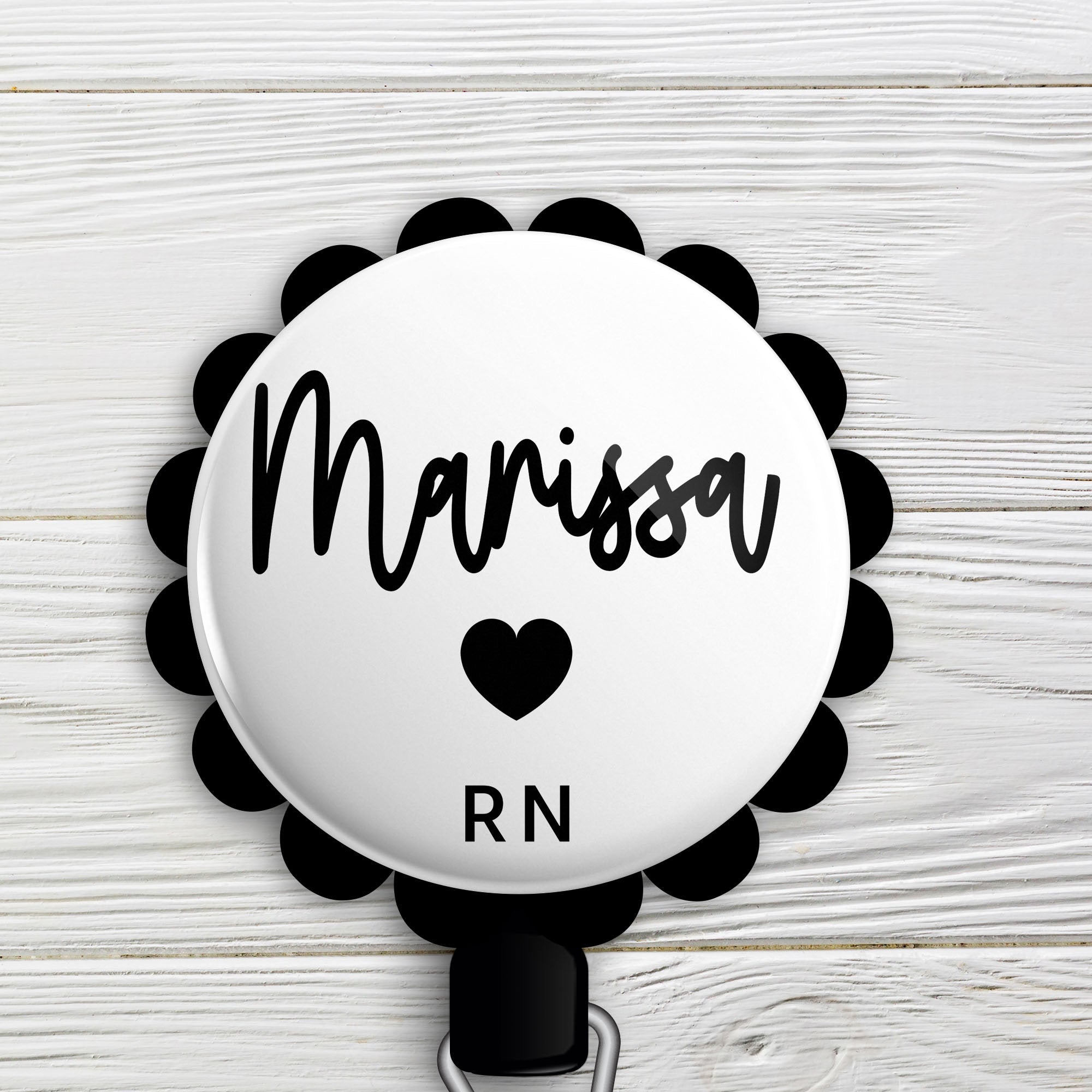 Sweet and Simple Personalized Name Retractable ID Badge Reel • RN,Custom  Profession Badge Holder, Nurse Gift • Swapfinity
