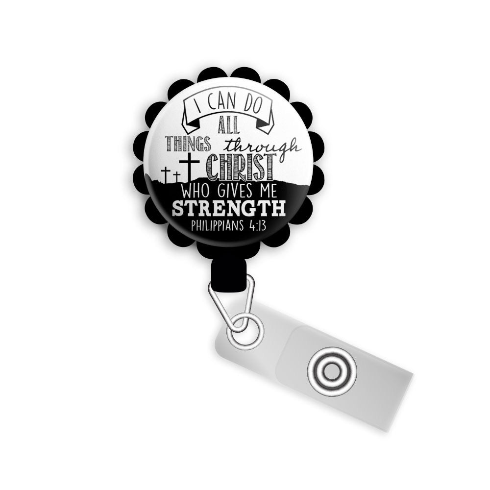 Personalized Retractable ID Badge Reels  Swappable Designs Tagged  Christian - Topperswap