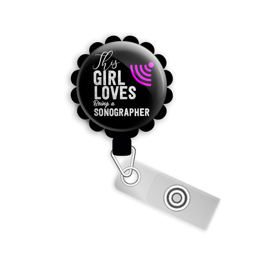 This Girl Loves Being a Sonographer Retractable ID Badge Reel • Gift for Sonographer • Ultrasound Tech Gift • RDMS Gifts • Swapfinity -  - Topperswap