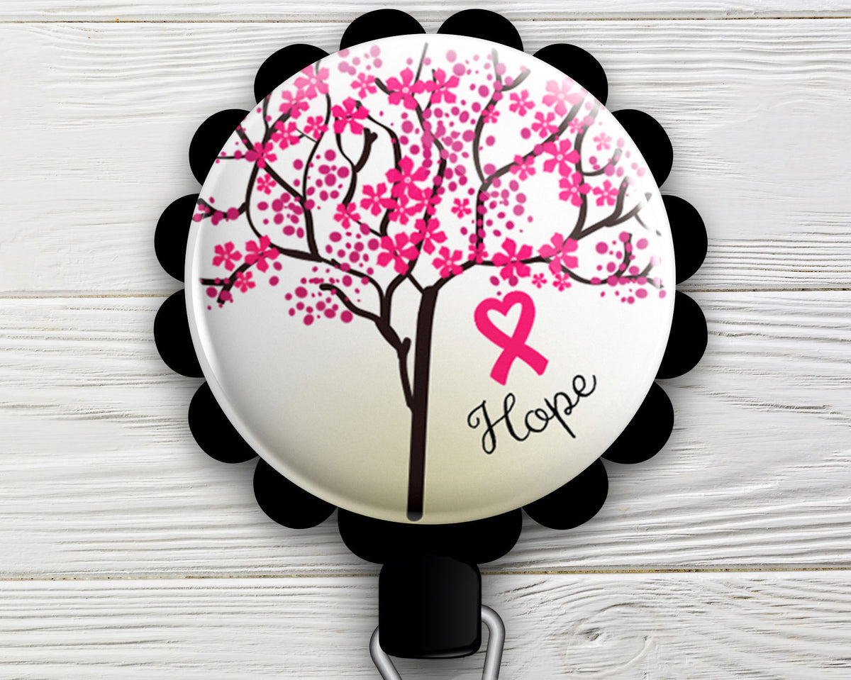 Pink Ribbon Butterfly Retractable ID Badge Reel • Breast Cancer ID Bad -  Topperswap