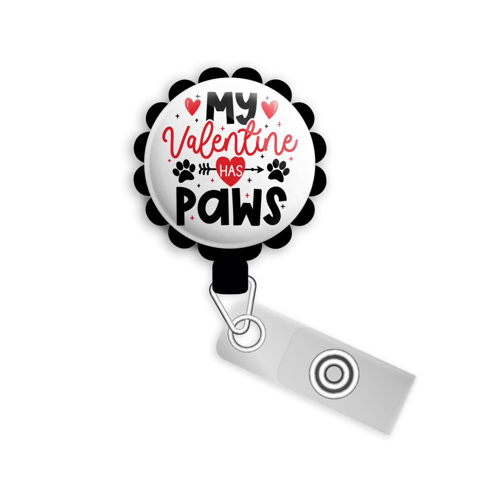 Valentine Paws Retractable ID Badge Reel • Valentine's Day Dog, Cat ID Badge Holder • Swapfinity -  - Topperswap