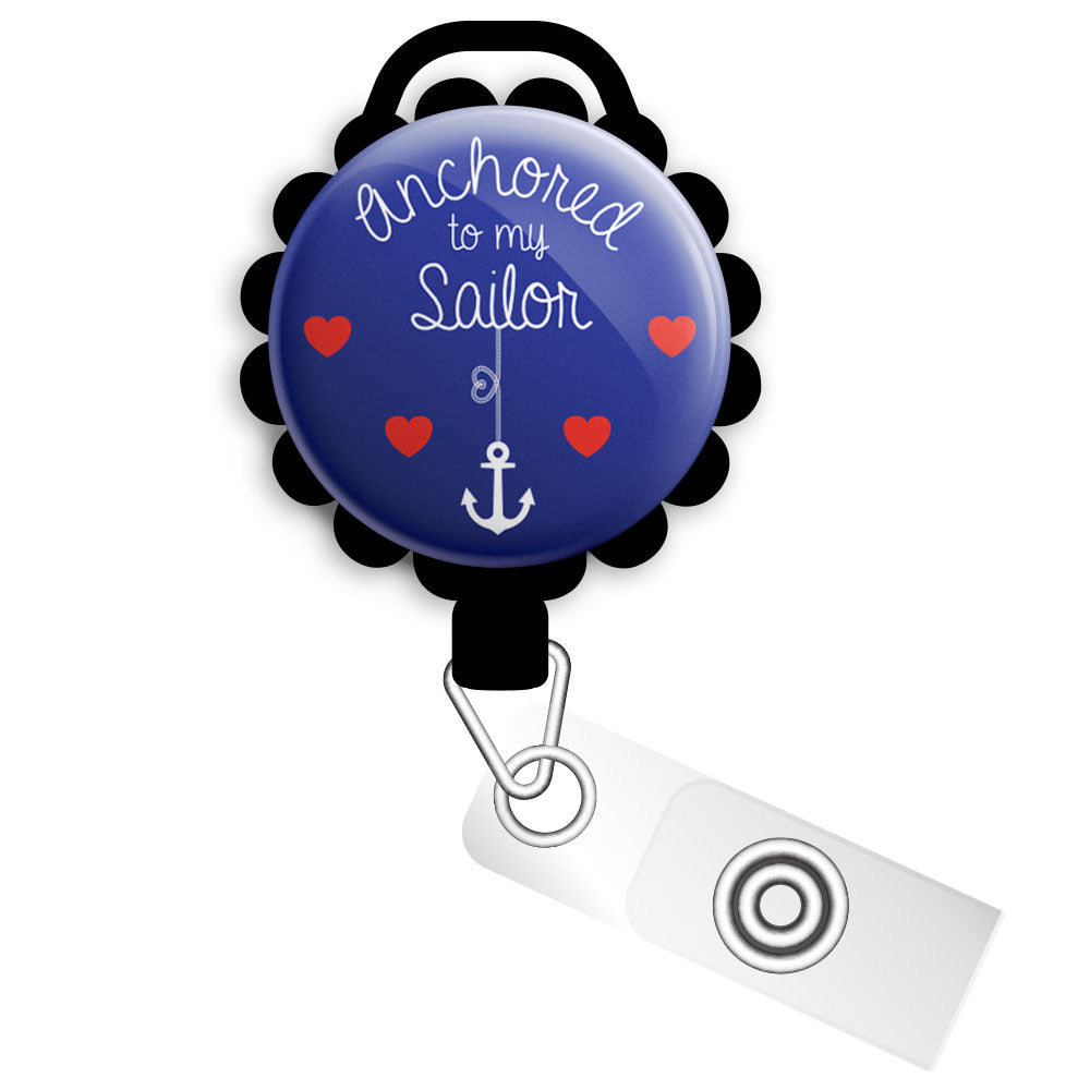 Navy Veteran Retractable ID Badge Reel • Proud Navy Veteran Gift