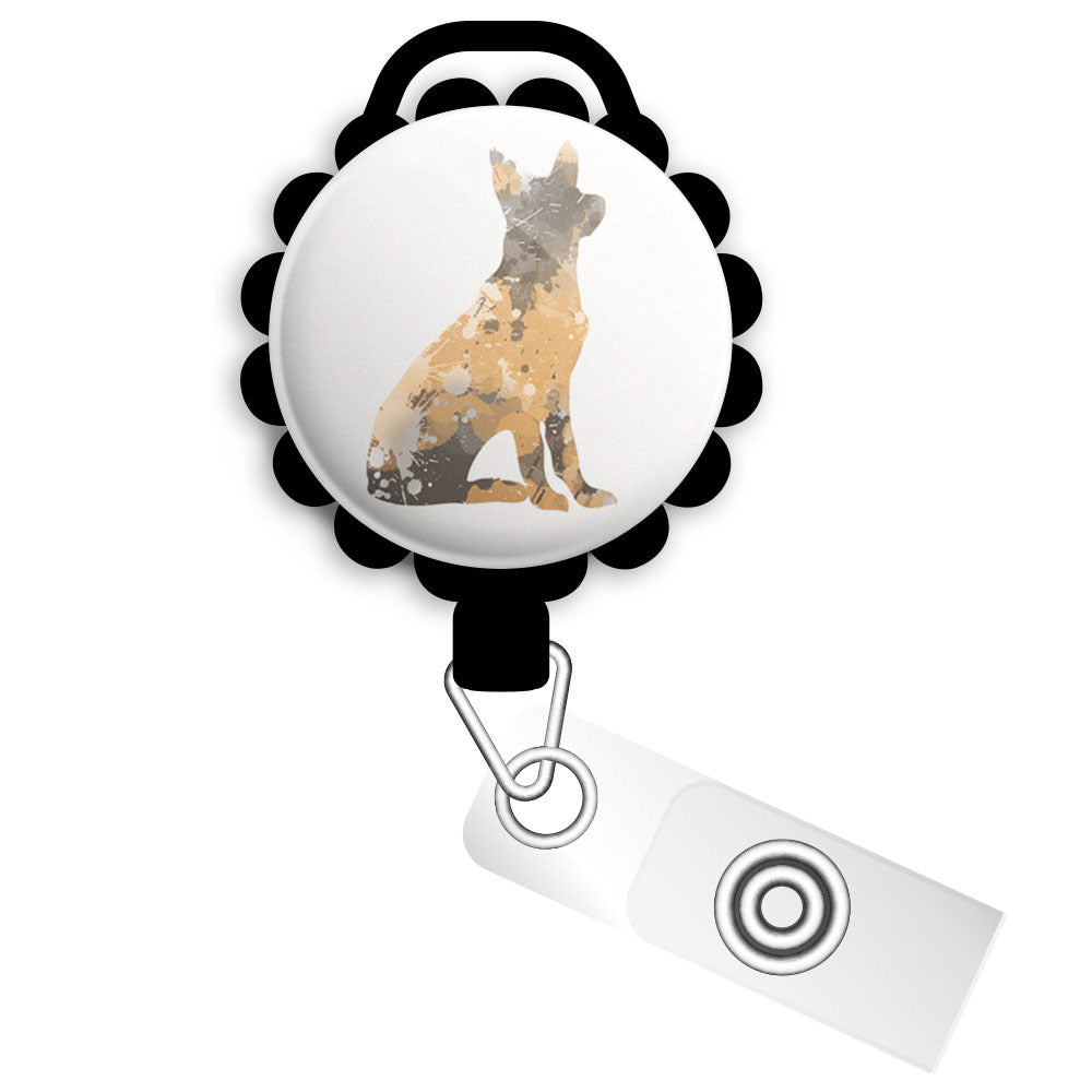 German Shepherd Heart Retractable ID Badge Reel • German Shepherd