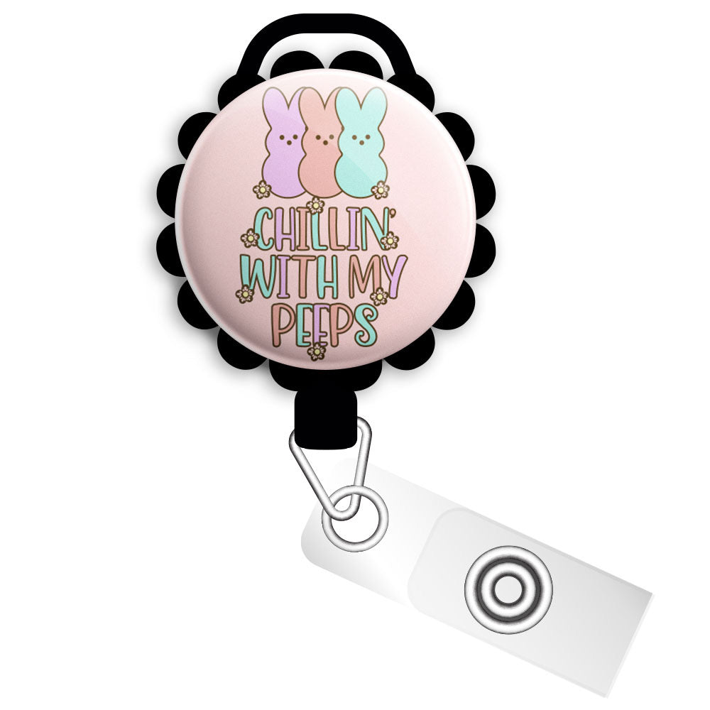 Chillin Peeps '22 Retractable ID Badge Reel • Easter Peeps Pun, Funny -  Topperswap