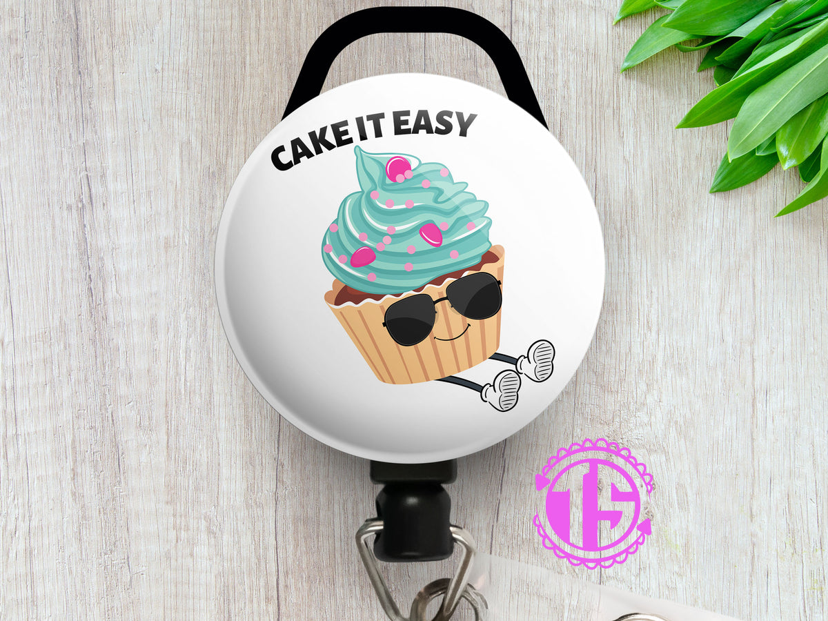 Cake It Easy Retractable ID Badge Reel • Cupcake Badge Holder • Swapfinity Slide 4pk |Save 10% / Black