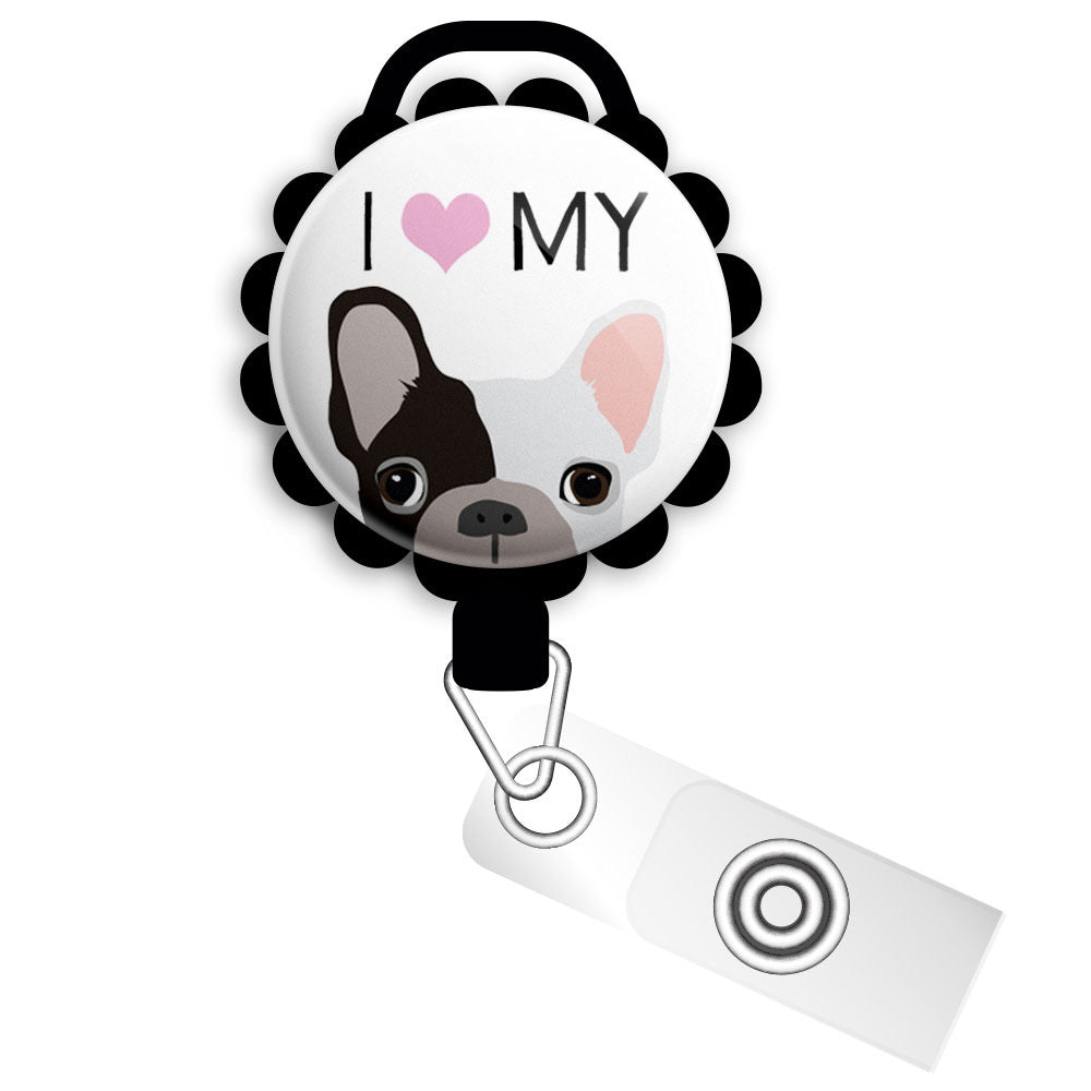  Valentines Day Cartoon Dog with Heart Nurse Badge Reel